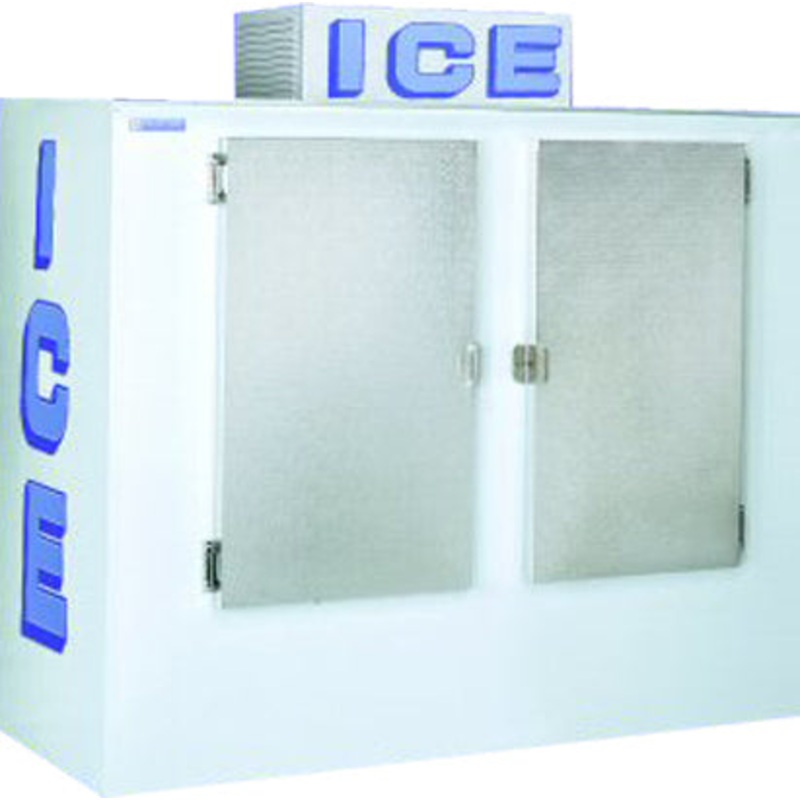 Polar Temp 650AD Flat Front 2 Solid Door Auto Defrost Outdoor Ice Merchandiser 72" - (200) 8-lb. Bag/Capacity - 65 cu. ft.