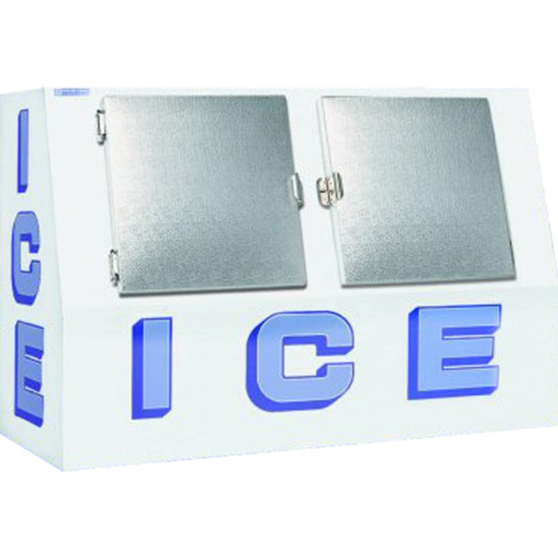 Polar Temp VT400AD Slant Front 2 Solid Door Auto Defrost Low Profile Outdoor Ice Merchandiser 72" - (120) 8-lb. Bag/Capacity - 40 cu. ft.