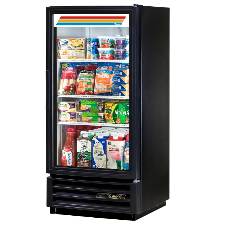 True GDM-10-HC~TSL01 Black 1 Glass Swing Door Refrigerated Merchandiser 25" - 115v