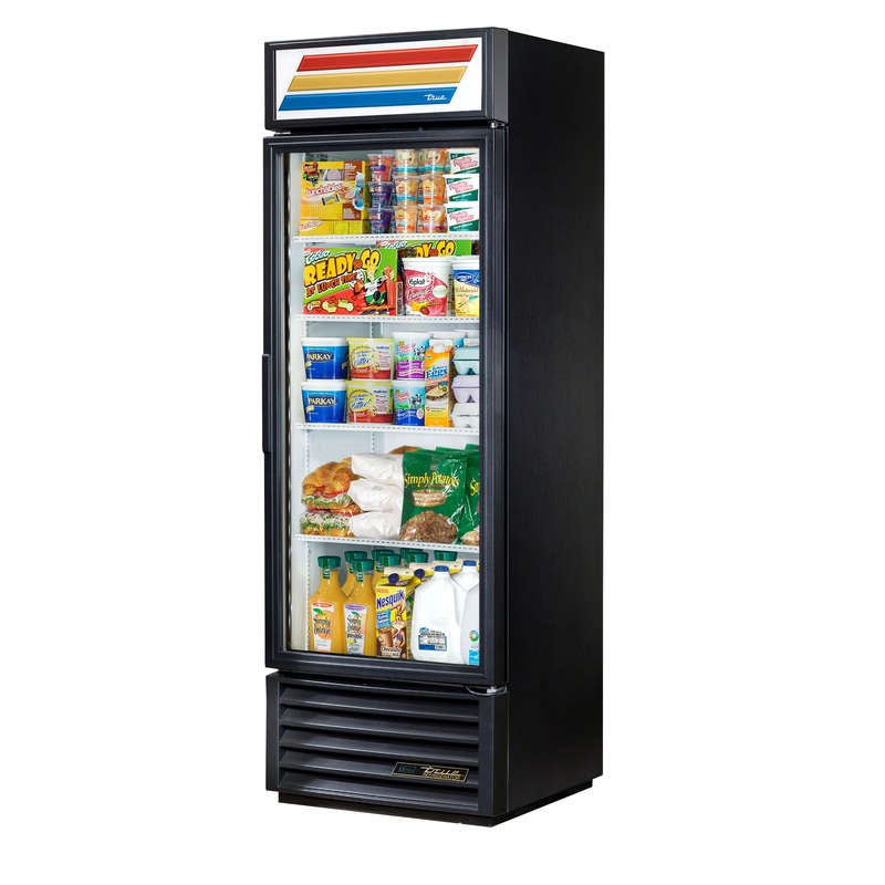 True GDM-19T-HC~TSL01 Black 1 Glass Swing Door Refrigerated Merchandiser 27" - 115v