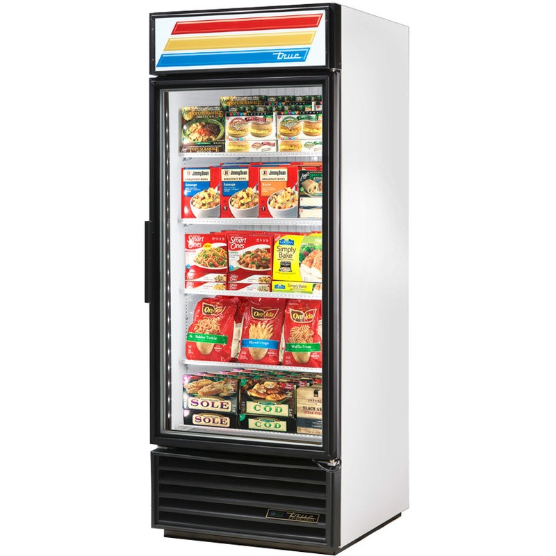 True GDM-26F-HC~TSL01 White 1 Glass Swing Door Merchandiser Freezer 30" - 26 cu. ft. - 115v