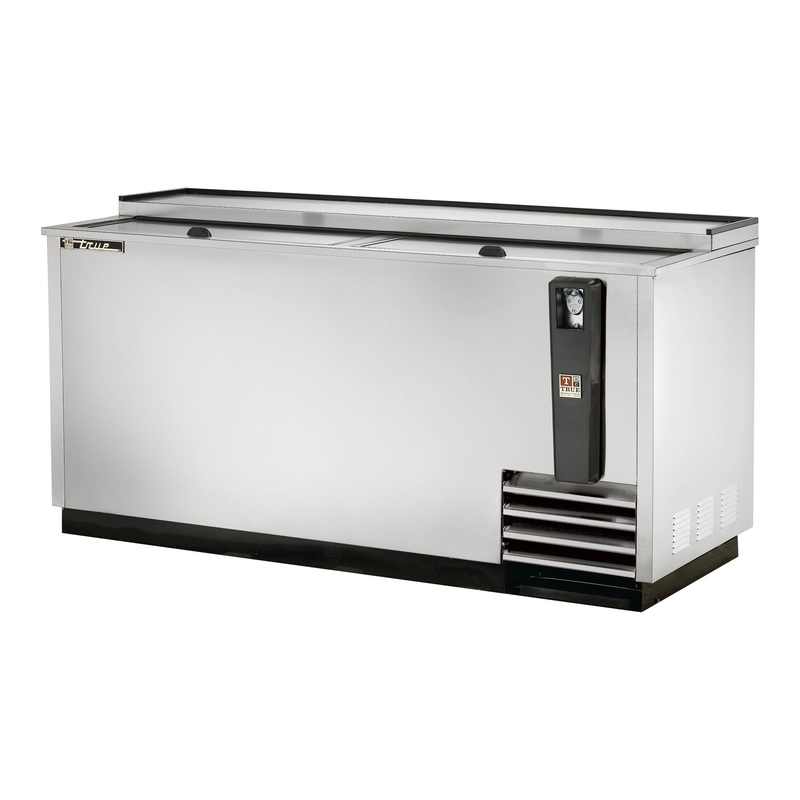 True TD-65-24-S-HC Stainless Steel 2 Solid Slide Lid Deep Well Horizontal Bottle Cooler 65" - 115v