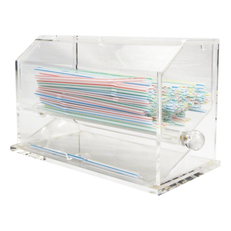 Winco ACSD-712 Acrylic Straw Dispenser 10-3/4"L x 4-3/4"W x 7"H - Clear