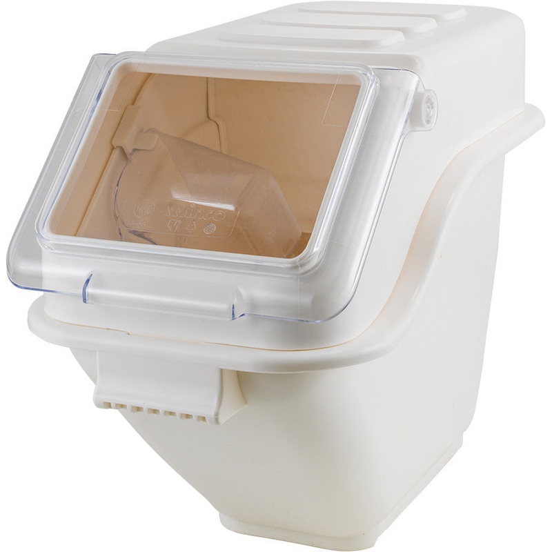 Winco IB-5S Stackable Shelf Ingredient Bin with Lift and Slide Lid 5 Gal. - 80 Cup Capacity