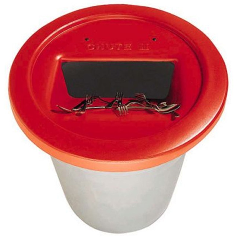 Golden 3750 The Chute II Flatware Retriever Lid for 32 & 44 Gal. Round Cans - Red