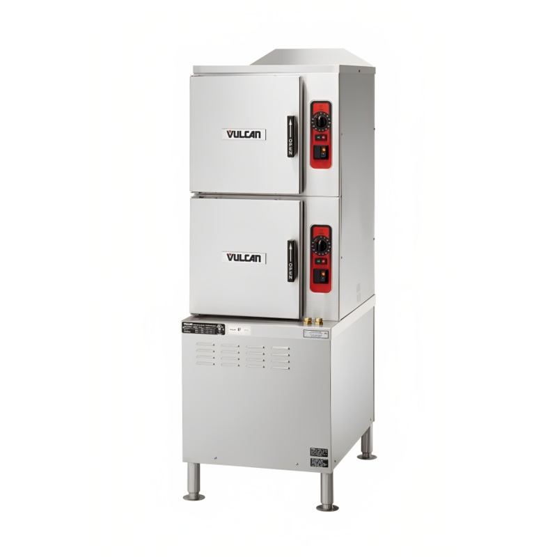 Vulcan C24ET10 ET Series 2-Compartment Electric Convection Steamer with Cabinet Base and Professional Controls - 10 Pan/cap - 480v, 24 kW