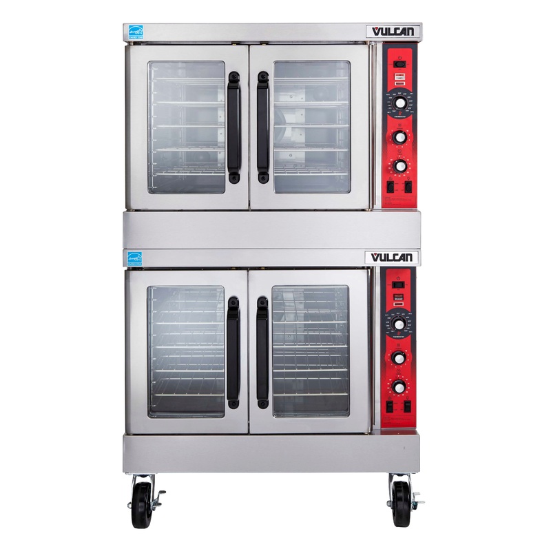 Vulcan SG44 Double-Deck Full Size Natural Gas Convection Oven with Solid State Controls 40" - 60,000 BTU