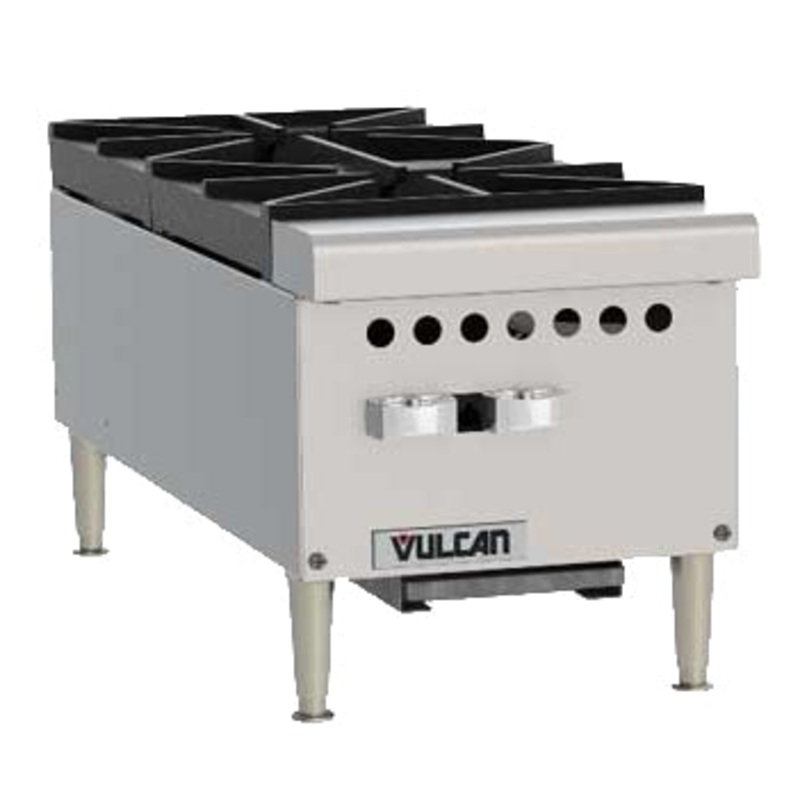 Vulcan VCRH12-1 - Restaurant Series Countertop Gas Hotplate w/ 2 Open Burners 12" NG - 50,000 BTU