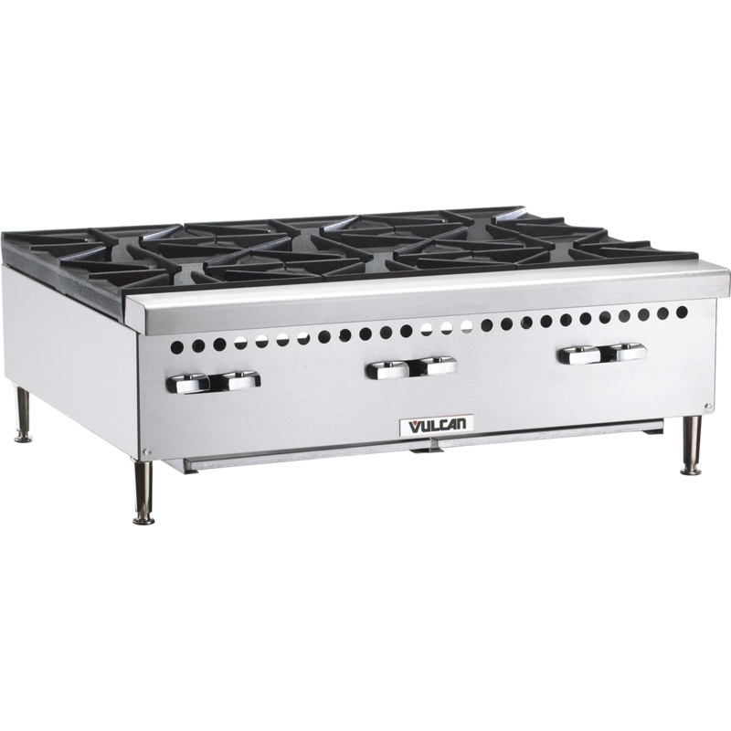 Vulcan VCRH36-1 - Restaurant Series Countertop Gas Hotplate w/ 6 Open Burners 36" NG - 150,000 BTU