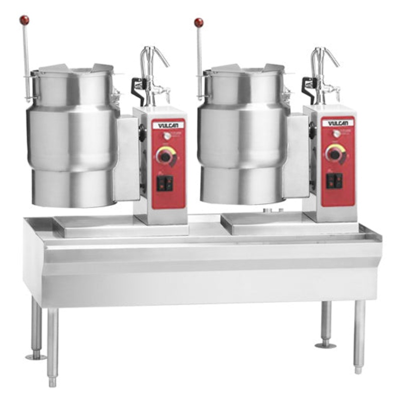 Vulcan VEKT50/66 Table 50"W with (2) Electric Tilting Kettle 6 Gal. ea. - 208v/3ph, 7.5 kW
