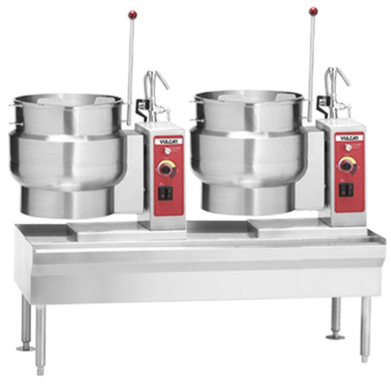 Vulcan VEKT64/1212 Table 64"W with (2) Electric Tilting Kettle 12 Gal. ea. - 208v/3ph, 7.5 kW