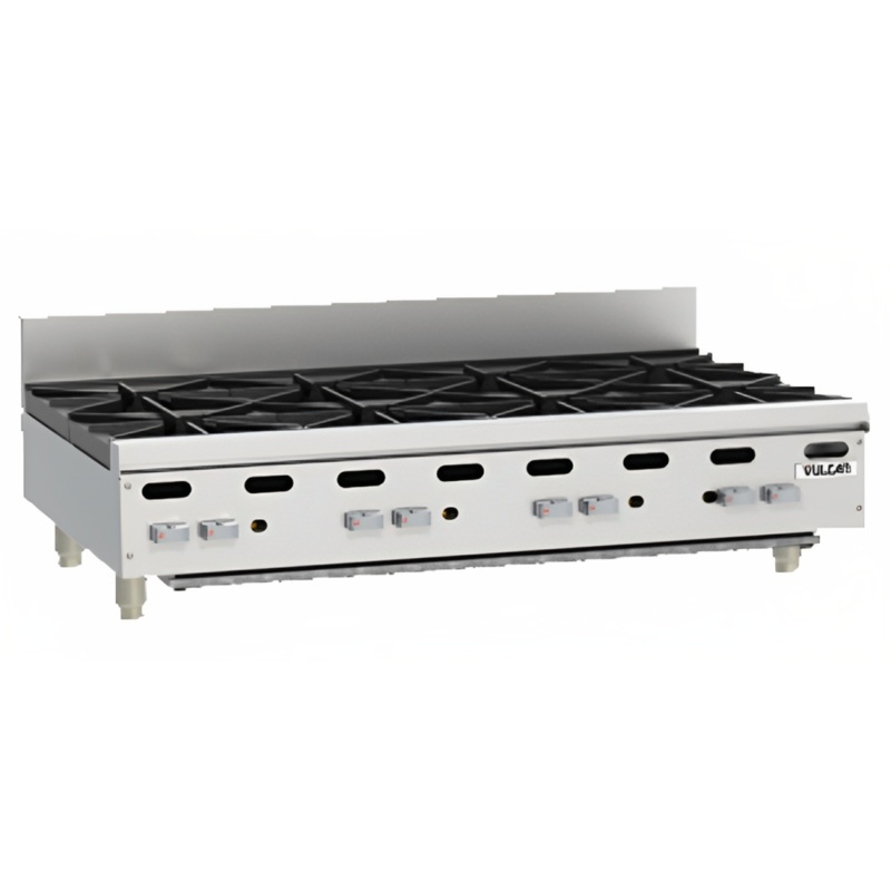 Vulcan VHP848 - Achiever Countertop Heavy Duty Gas Hotplate w/ 8 Open Burners 48" NG - 240,000 BTU
