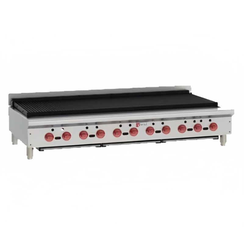 Wolf ACB60N-101 - Achiever Countertop Gas Charbroiler w/ 11 Burners 60" NG - 187,000 BTU