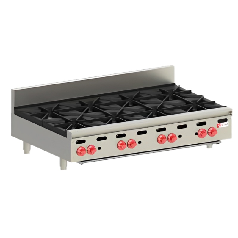 Wolf AHP848- Achiever Countertop Gas Hotplate w/ 8 Open Burners 48" NG - 240,000 BTU