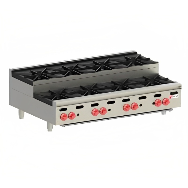 Wolf AHP848U - Achiever Step Up Countertop Gas Hotplate w/ 8 Open Burners 48" NG - 240,000 BTU