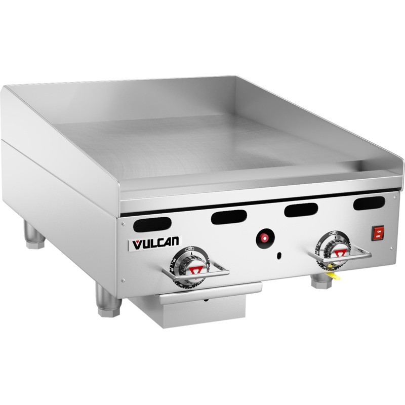 Vulcan 924RX Countertop Heavy Duty Gas Griddle w/ 2 Snap-Action Thermostatic Controls 24" NG - 54,000 BTU