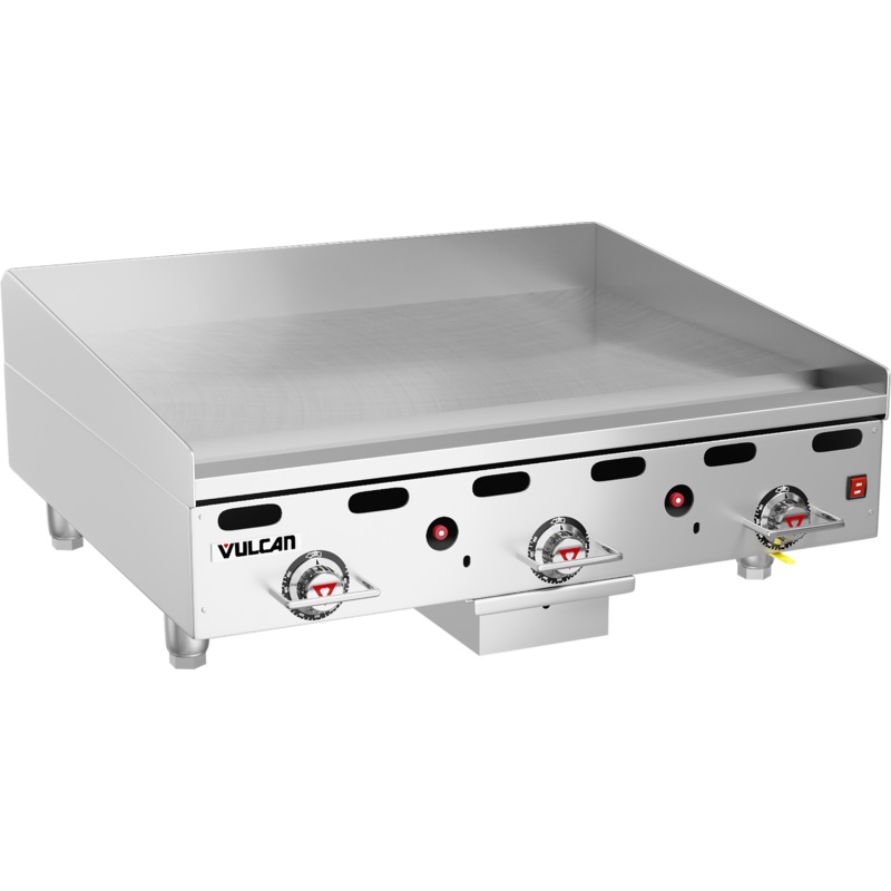 Vulcan 936RX Countertop Heavy Duty Gas Griddle w/ 3 Snap-Action Thermostatic Controls 36" NG - 81,000 BTU