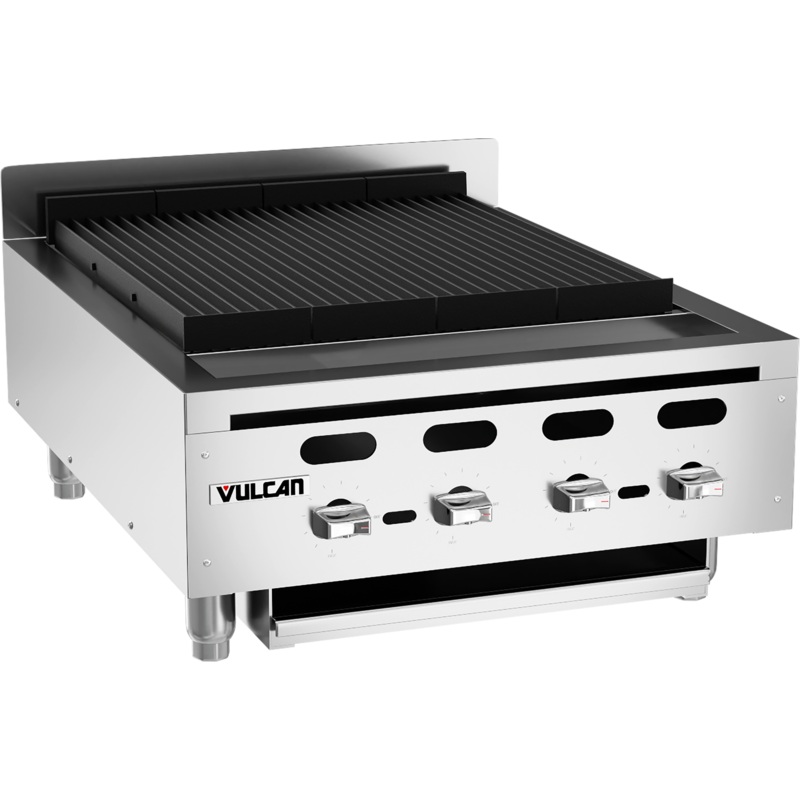 Vulcan VACB25-101 Achiever Countertop Radiant Gas Charbroiler w/ 4 Burners 25-1/8" NG - 68,000 BTU