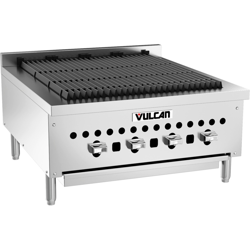 Vulcan VCCB25 Countertop Low Profile Radiant Natural Gas Charbroiler w/ 4 Burners 25" - 58,000 BTU