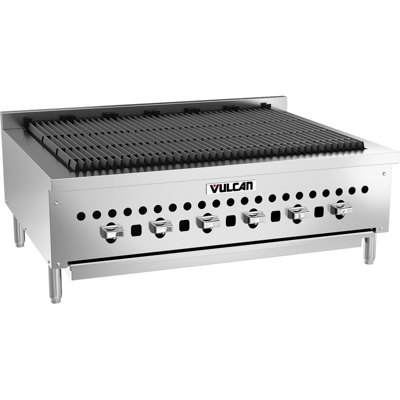 Vulcan VCCB36 Countertop Low Profile Radiant Natural Gas Charbroiler w/ 6 Burners 36" - 87,000 BTU