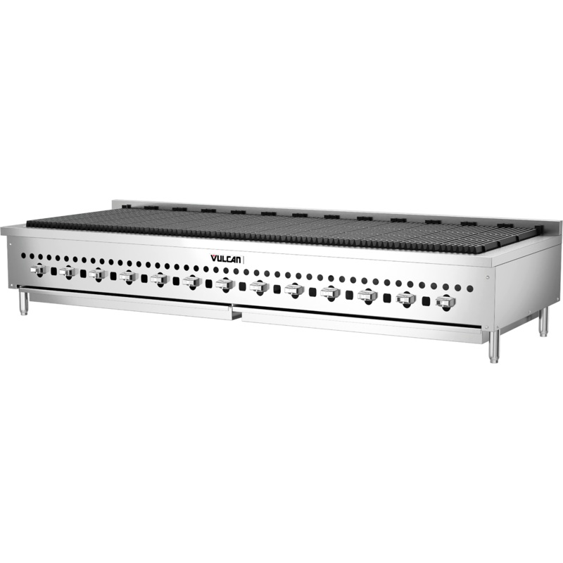 Vulcan VCCB72 Countertop Low Profile Radiant Natural Gas Charbroiler w/ 13 Burners 72" - 188,500 BTU
